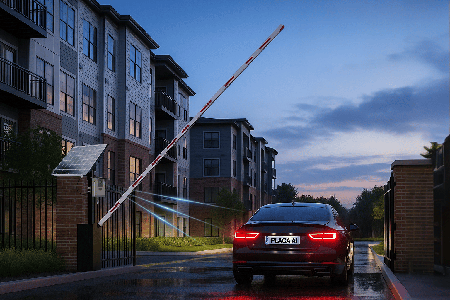 automated gate entry operation mockup