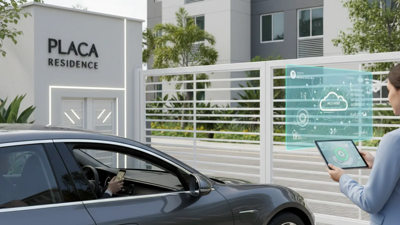 Apartment gate access license plate recognition for resident and visitor vehicles