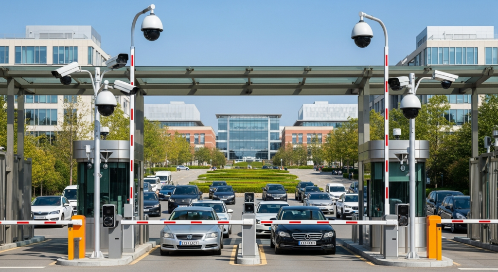 LPR camera placement for college campus vehicle access control