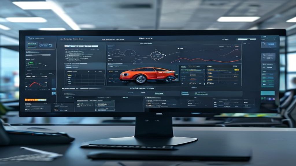 Modern school carpool management software dashboard on a monitor in a school office