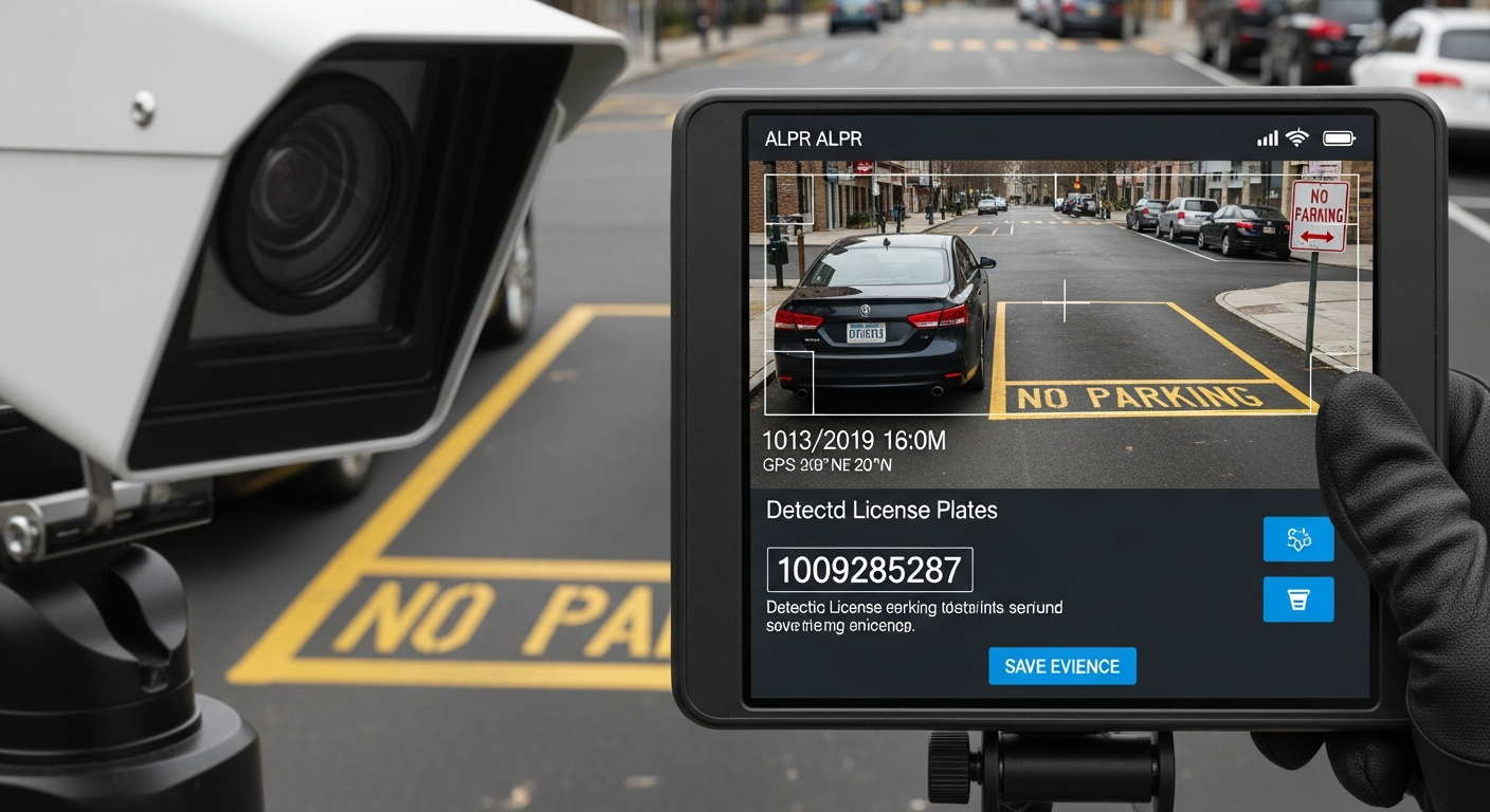 LPR camera capturing evidence of parking violations for disputes