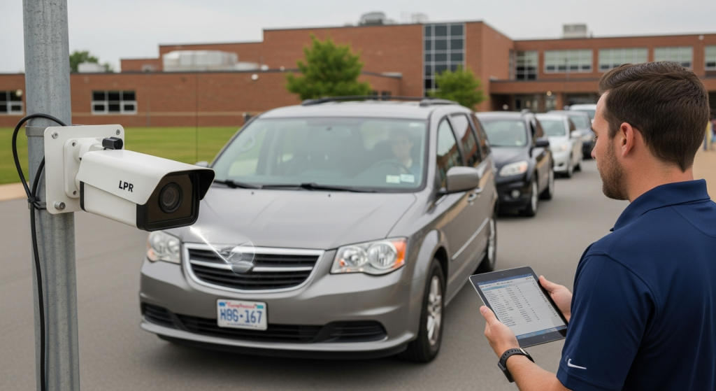 LPR camera improving school pickup line accountability and safety