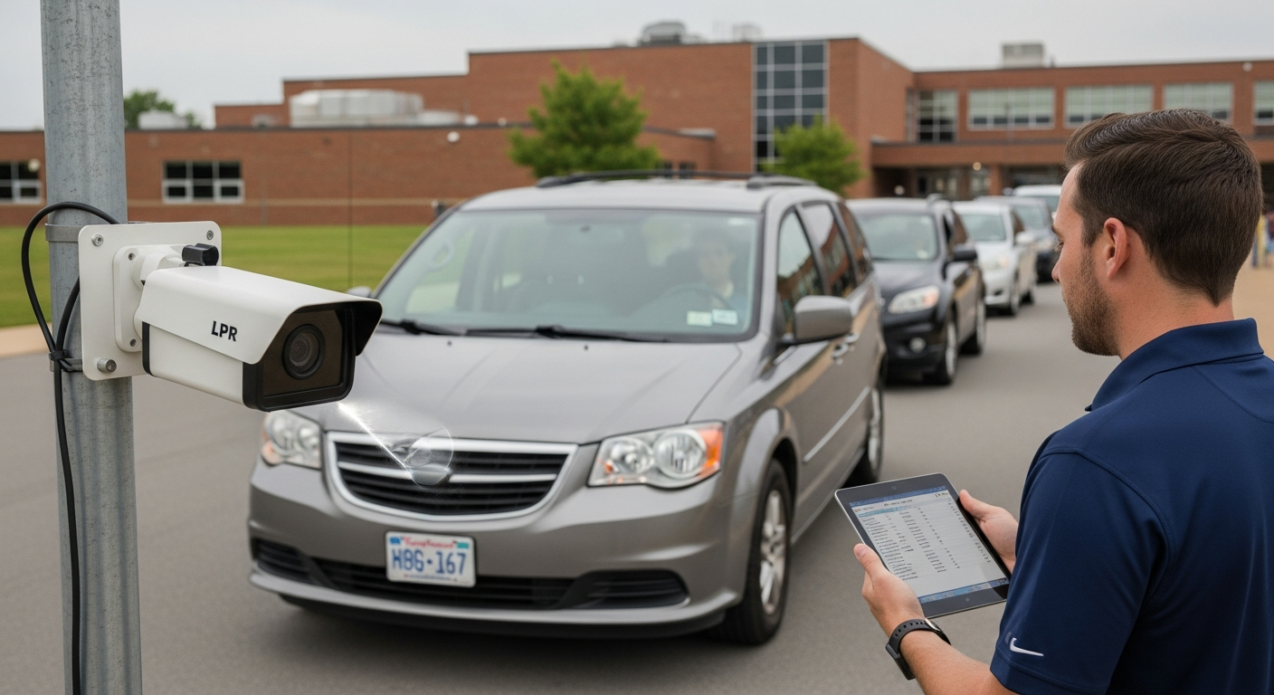 LPR camera improving school pickup line accountability and safety