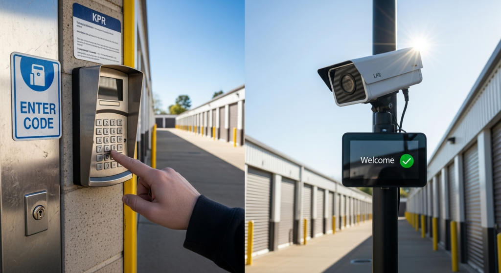 LPR license plate system vs keypad for self-storage security