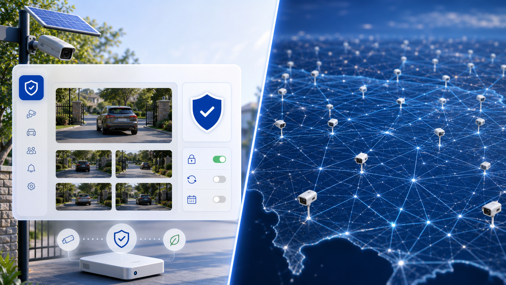 Privacy-first local LPR dashboard compared with a broad national camera network concept