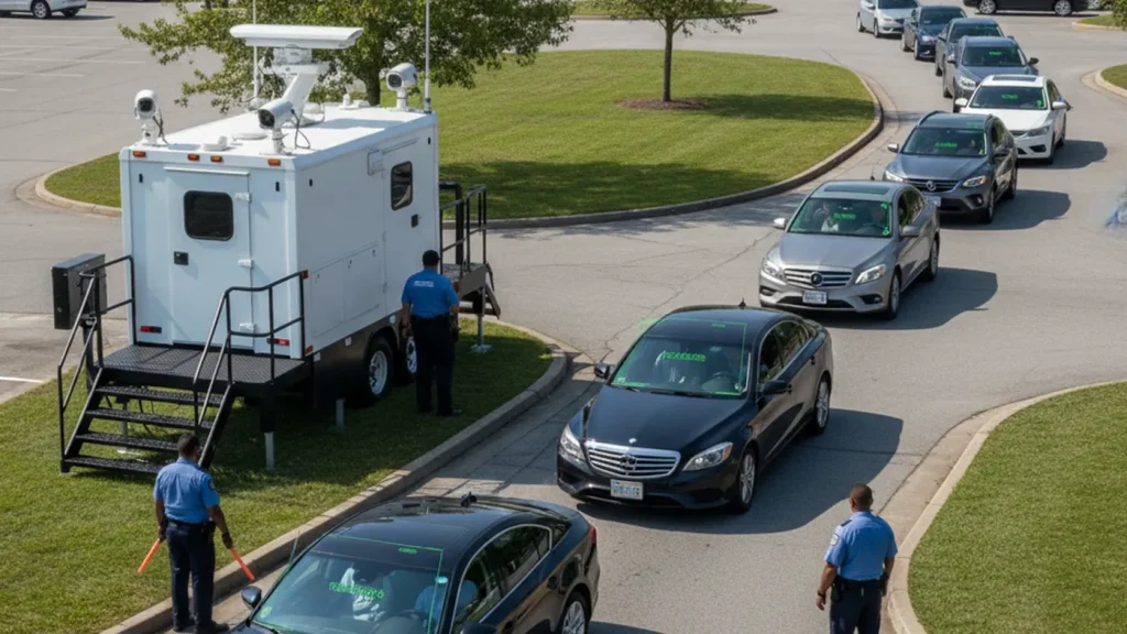 Mobile surveillance trailer enhanced with license plate recognition software