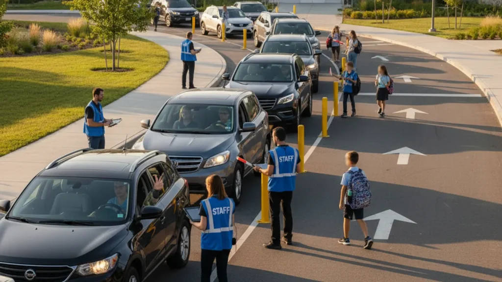 School car line software for elementary and middle school dismissal lanes