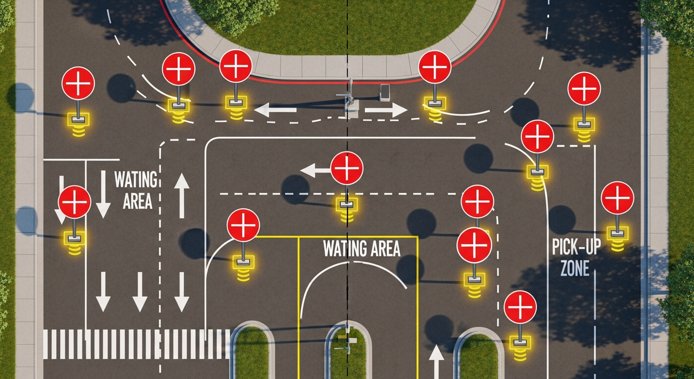 Optimal LPR camera placement at school pickup line entrance