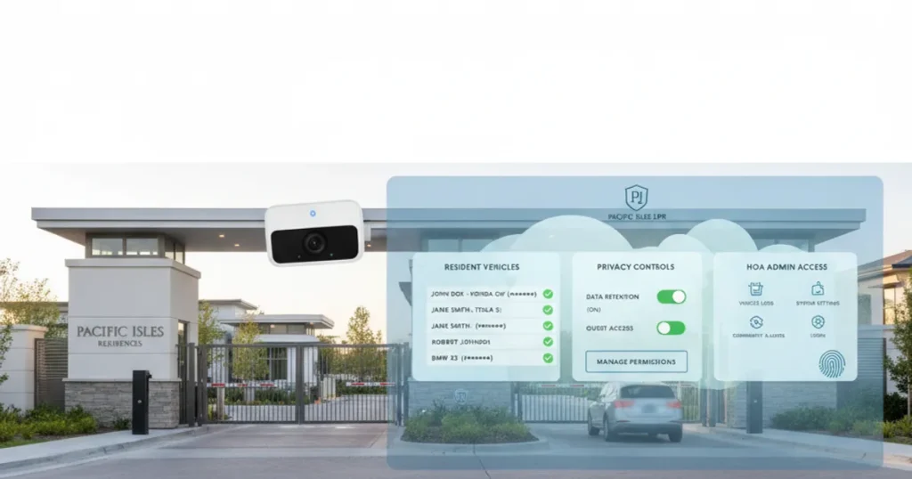 Private community LPR system for HOAs with resident vehicle dashboard