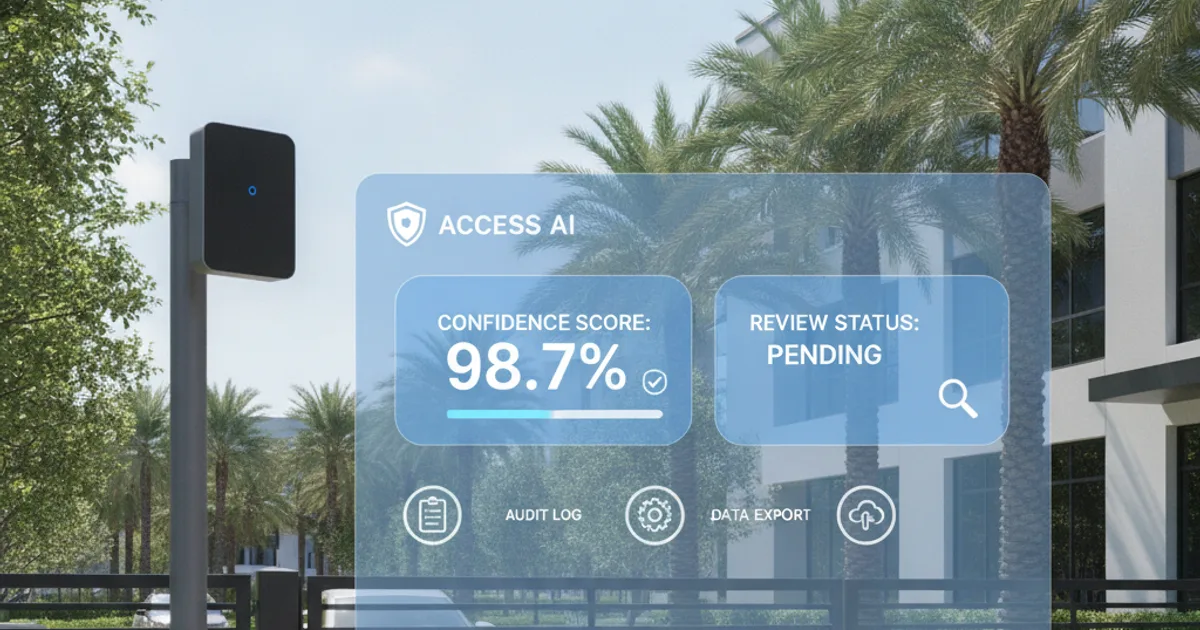 HOA license plate recognition camera with AI accuracy review dashboard