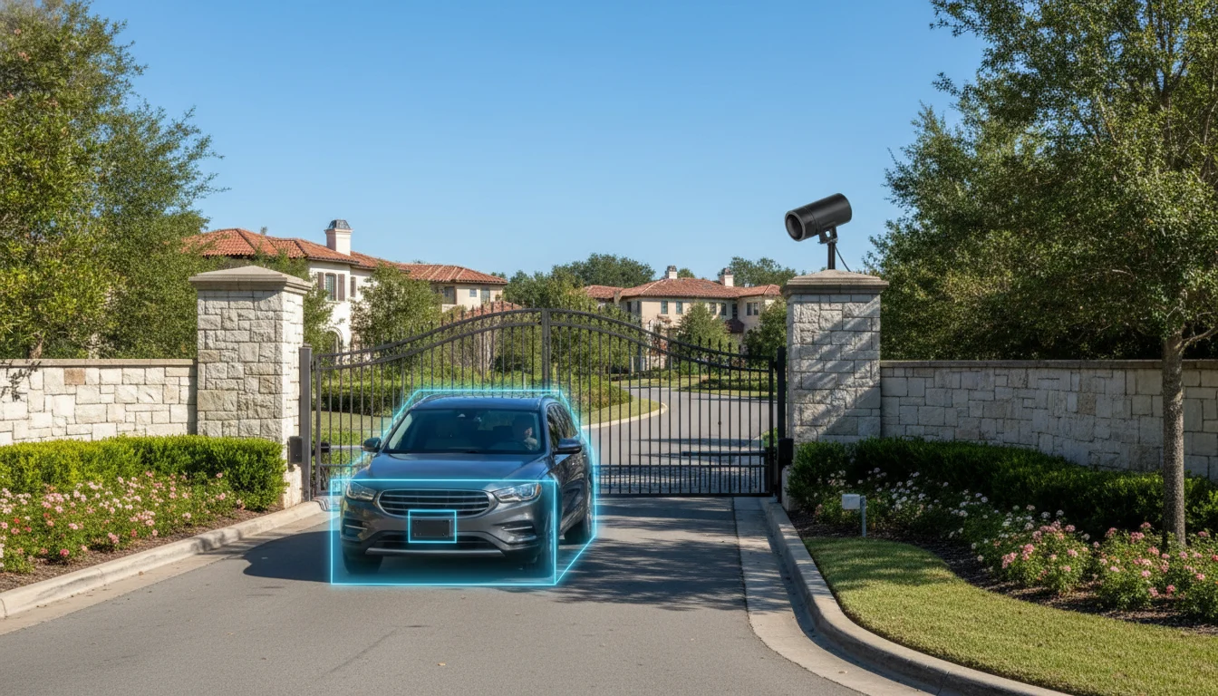 HOA license plate recognition gate access for resident and visitor vehicles