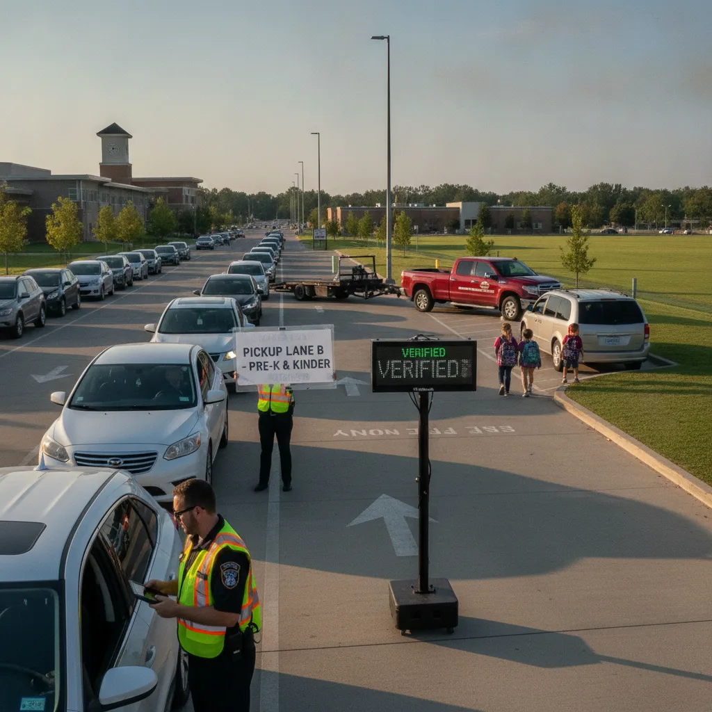 How Elementary School Leaders Can Reduce Radio Call Overload With Better Vehicle-Based Workflows for student pickup / school dismissal
