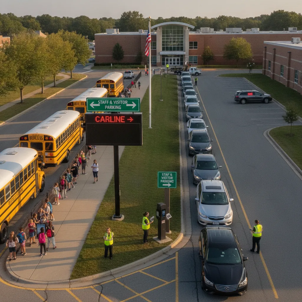 How Elementary School Leaders Can Separate Bus And Carline Traffic With Better Vehicle-Based Workflows for student pickup / school dismissal