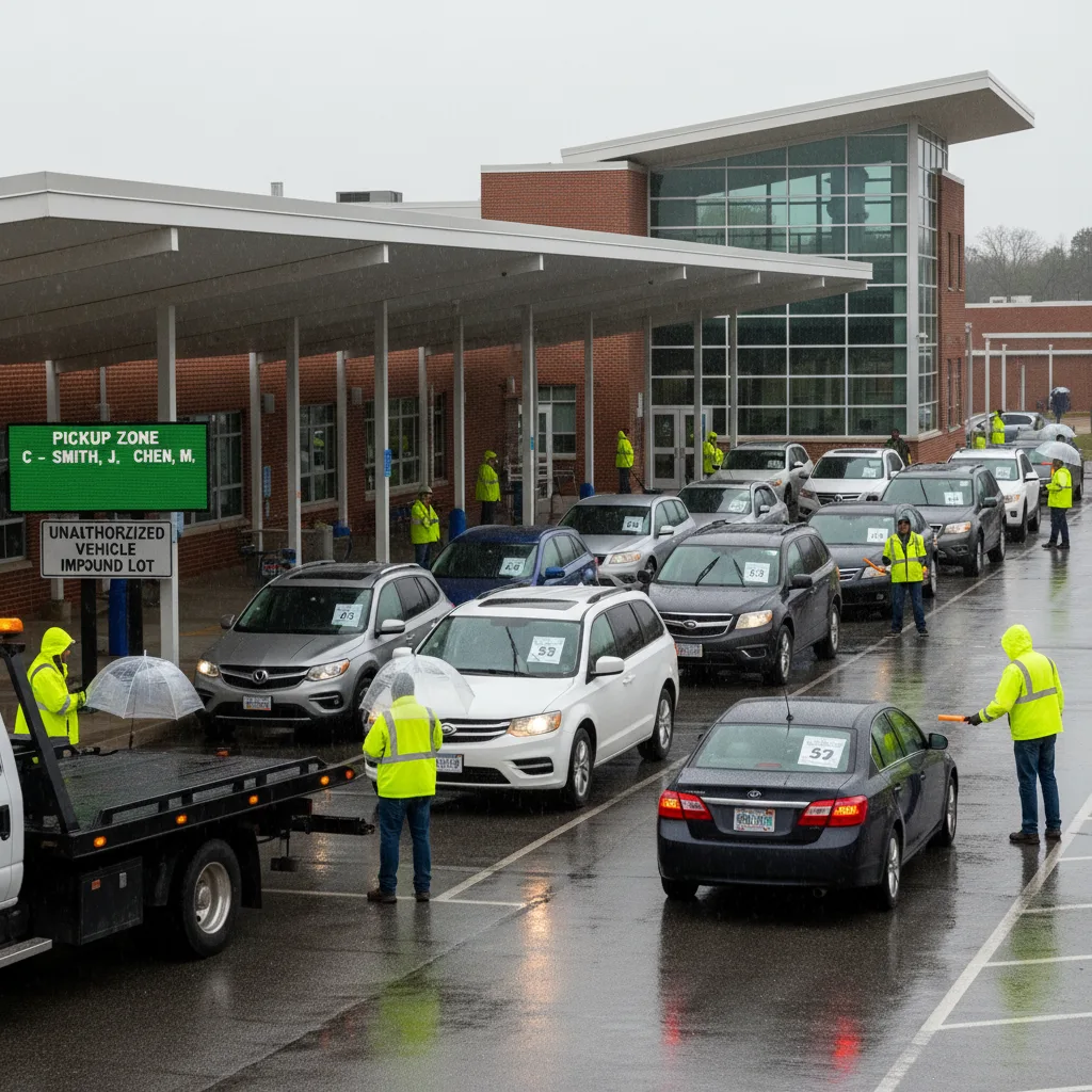 How K-12 Schools Can Manage Rainy Day Carline Backups With Better Vehicle-Based Workflows for student pickup / school dismissal