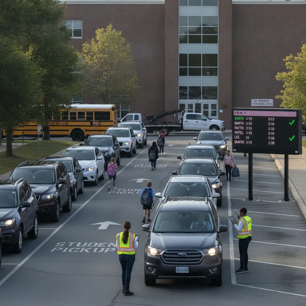 How K-12 Schools Can Reduce Radio Call Overload With Better Vehicle-Based Workflows for student pickup / school dismissal