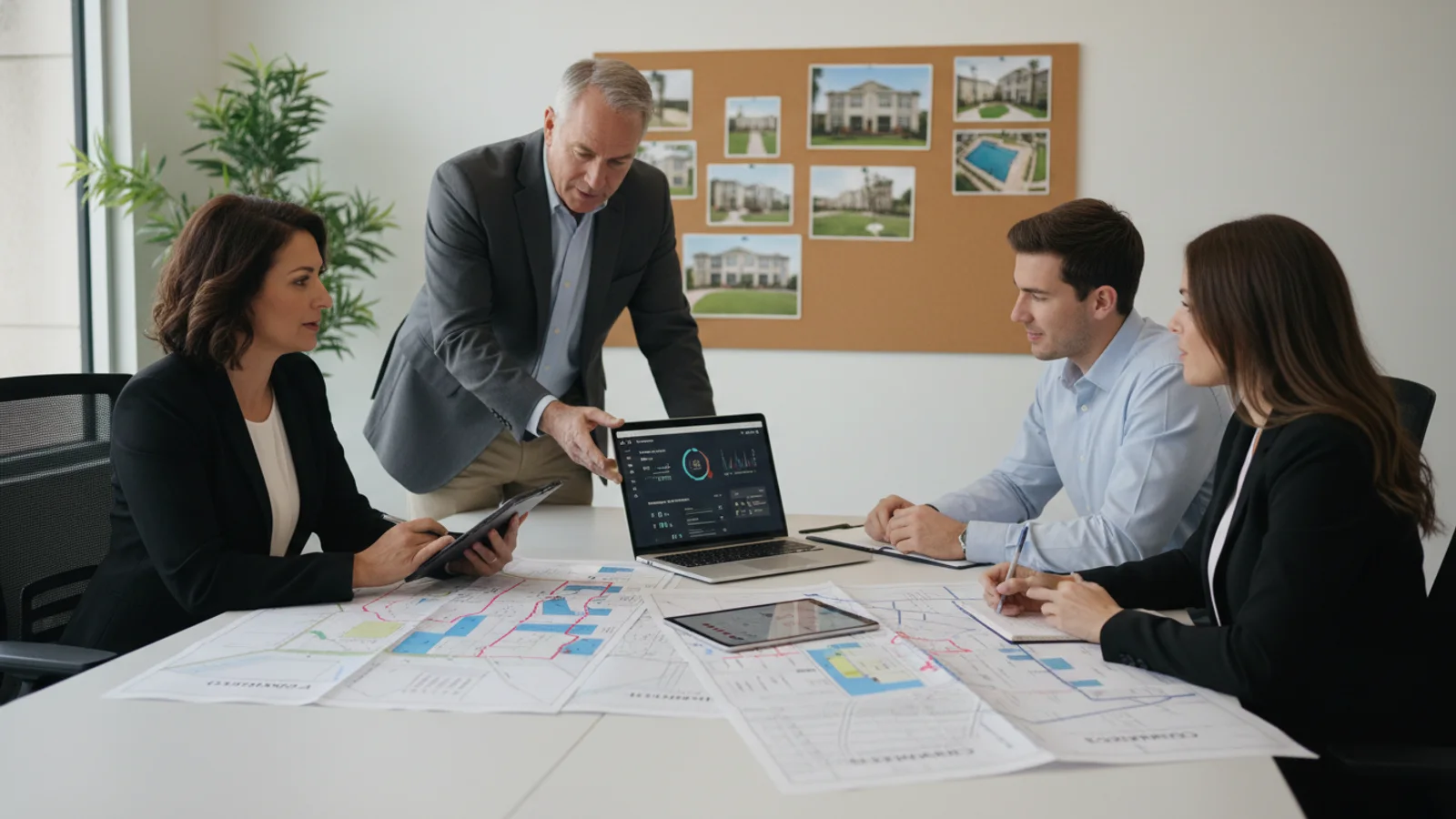 Property management team reviewing vehicle access workflows across managed communities