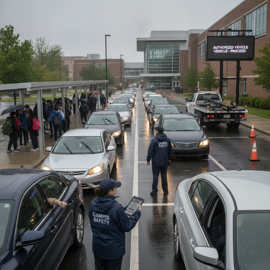 How Campus Safety Teams Can Manage Rainy Day Carline Backups With Better Vehicle-Based Workflows for student pickup / school dismissal