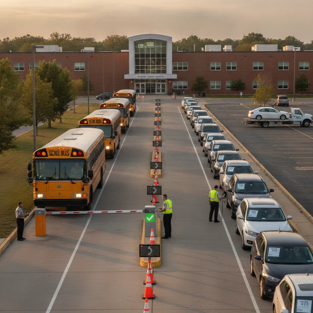 How Front Office Staff Can Separate Bus And Carline Traffic With Better Vehicle-Based Workflows for student pickup / school dismissal