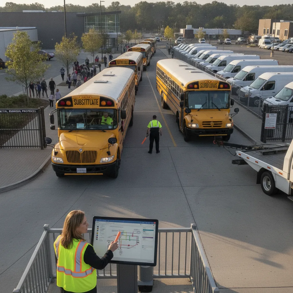 How School Transportation Directors Can Avoid Substitute Teacher Dismissal Gaps With Better Vehicle-Based Workflows for student pickup / school dismissal