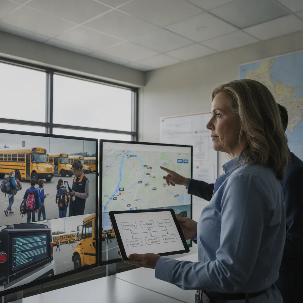 How School Transportation Directors Can Reduce Radio Call Overload With Better Vehicle-Based Workflows for student pickup / school dismissal