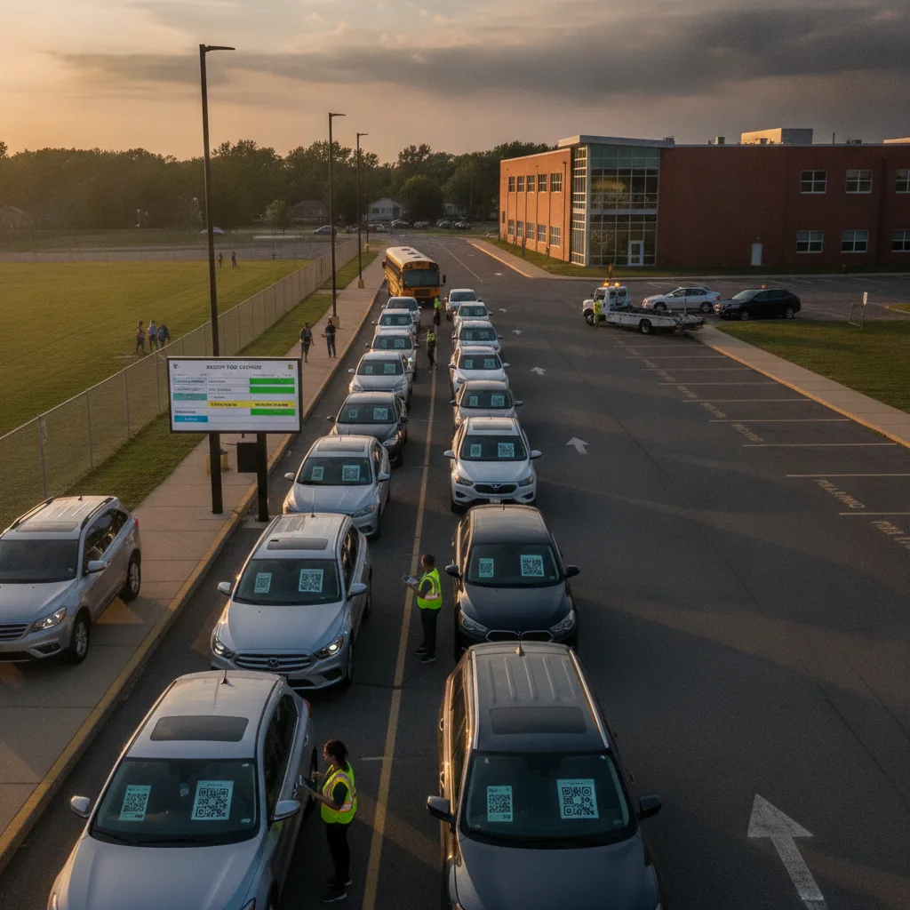 How School Transportation Directors Can Shorten Pickup Line Delays With Better Vehicle-Based Workflows for student pickup / school dismissal