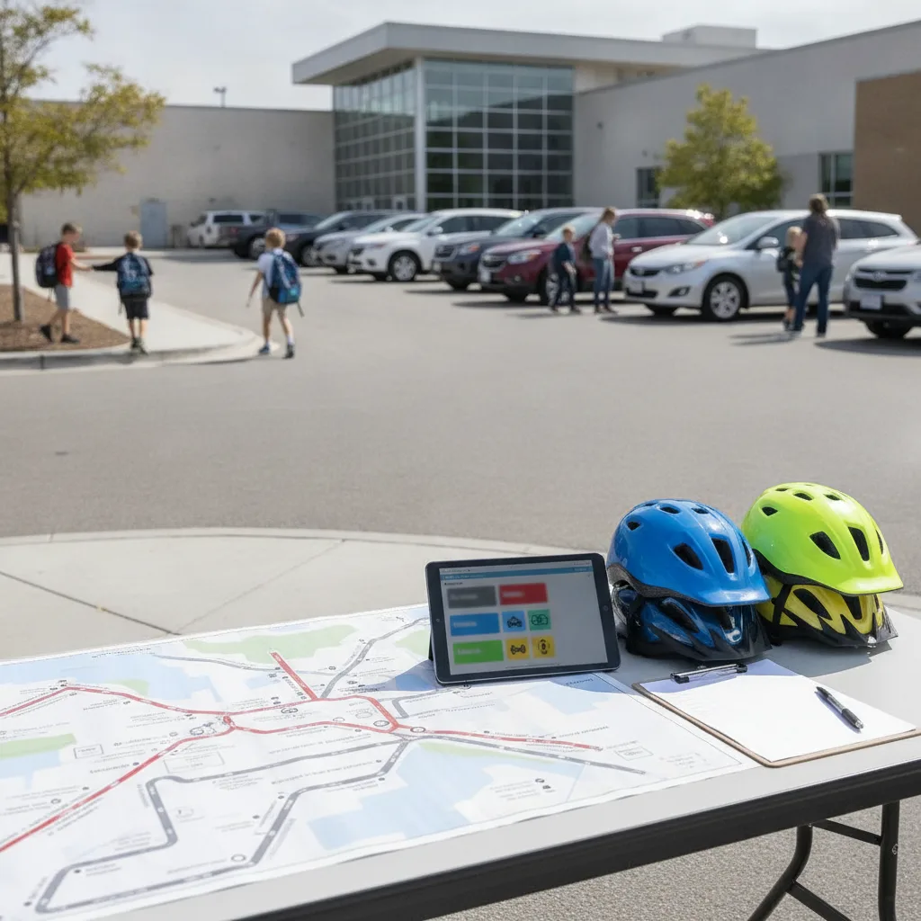 Bike Bus Dismissal Workflow for School Pickup Lines for student pickup / school dismissal