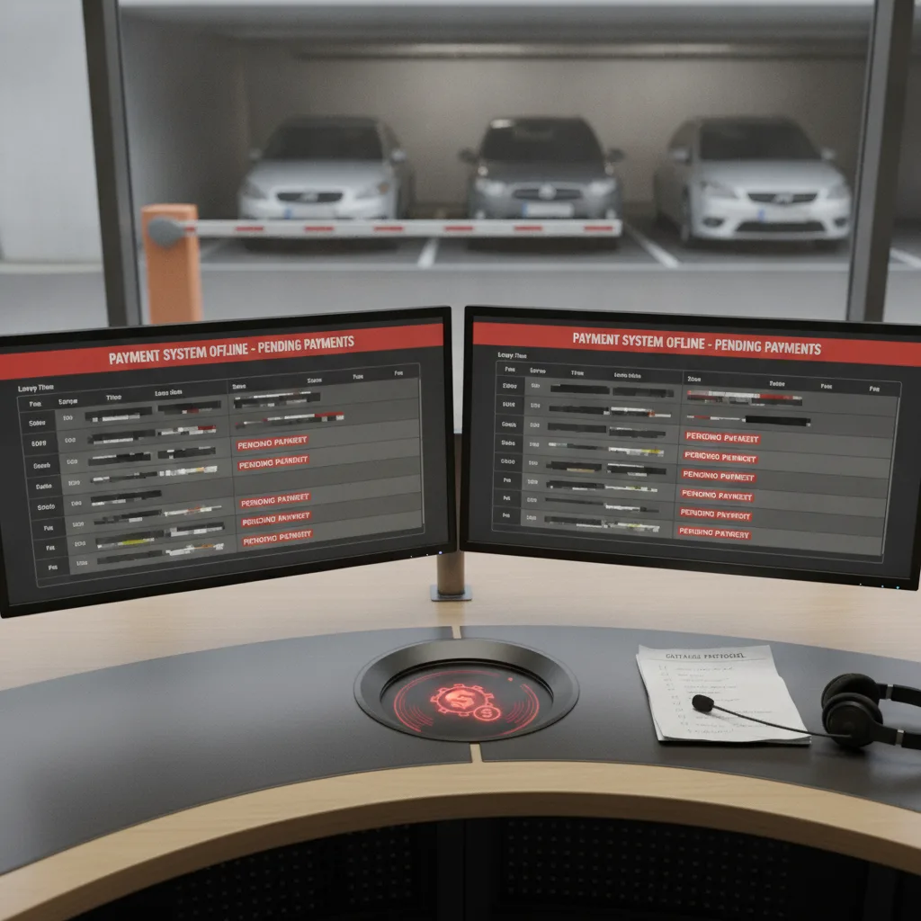 Parking System Outage Workflow for LPR Enforcement for qr self parking