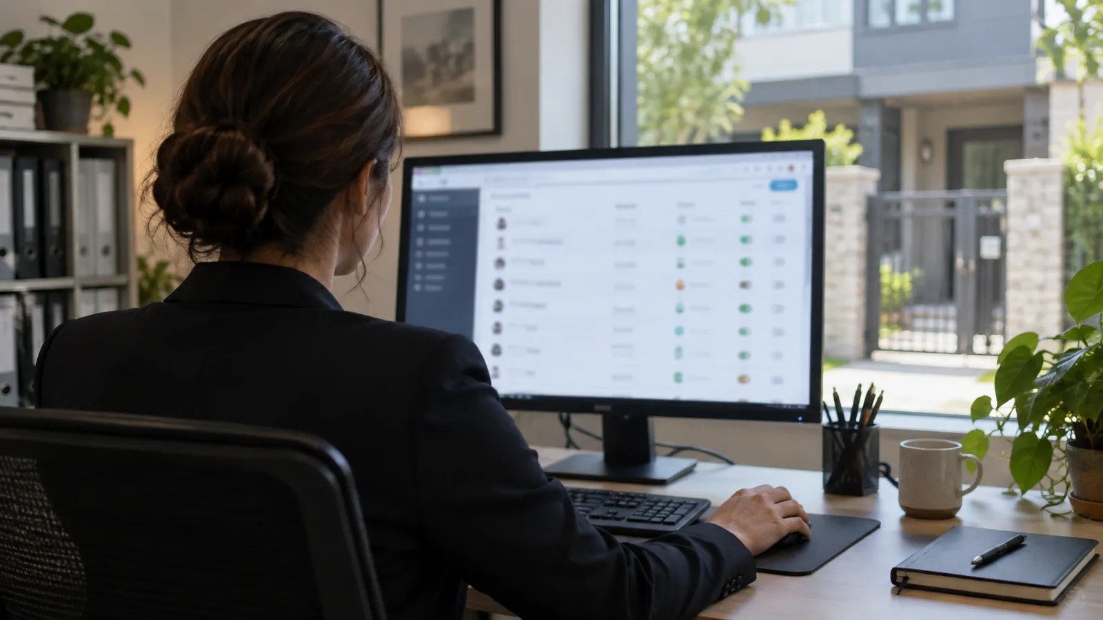 A property administrator reviewing an indistinct access-permissions screen.